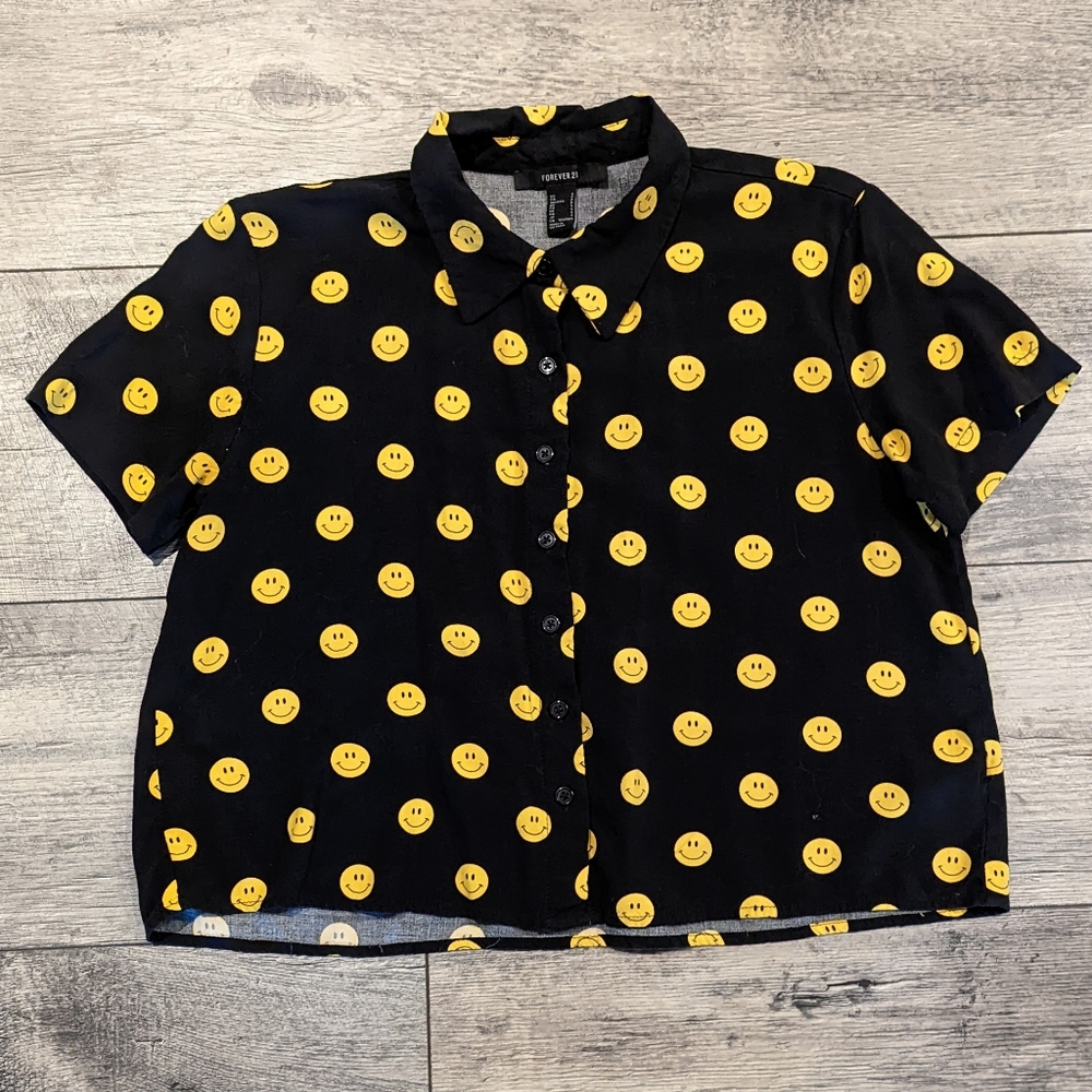 F21 Smiley Boxy Top